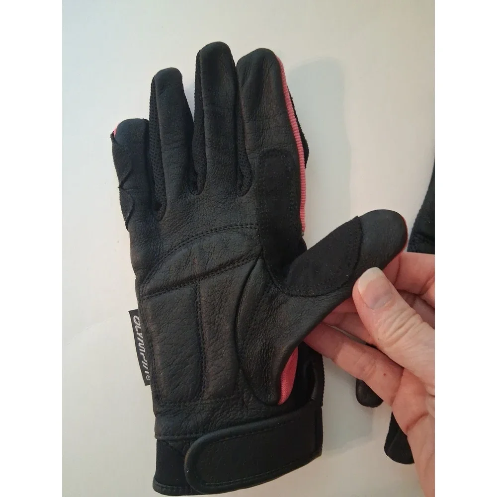 Olympia 712 Women's Medium Gel Reflector Pink Leather Nylon Gloves Snow Bike